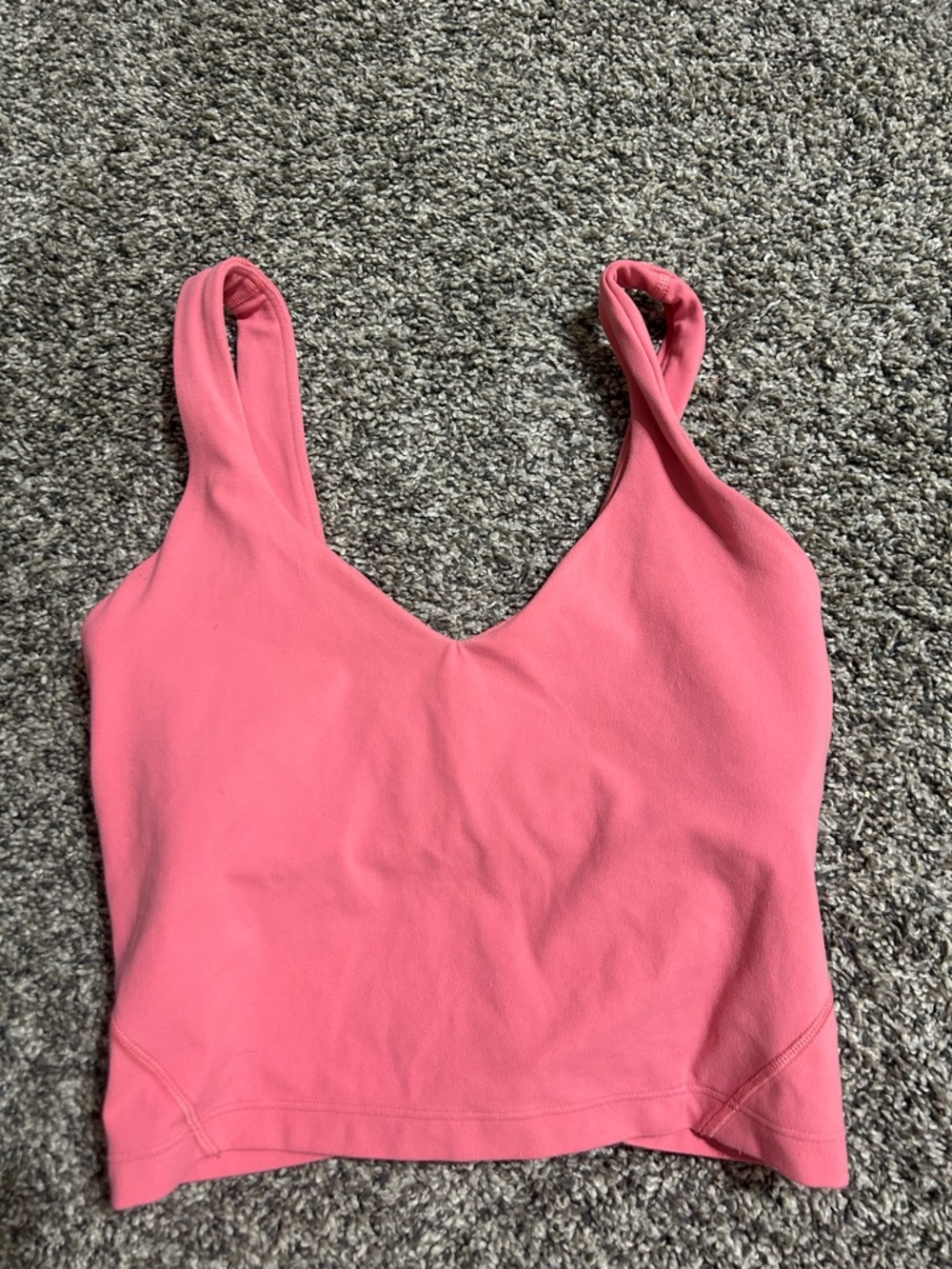 lululemon athletica Coral Pink V-Neck Cropped Tank